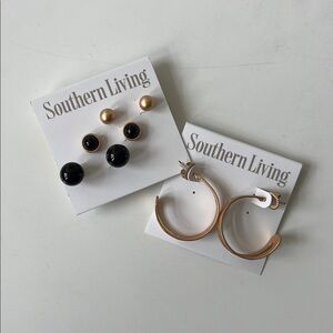 Southern Living Elegant Gold and Black Earrings